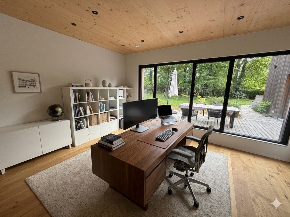 Bureau de 20 m² ouvert sur la terrasse
